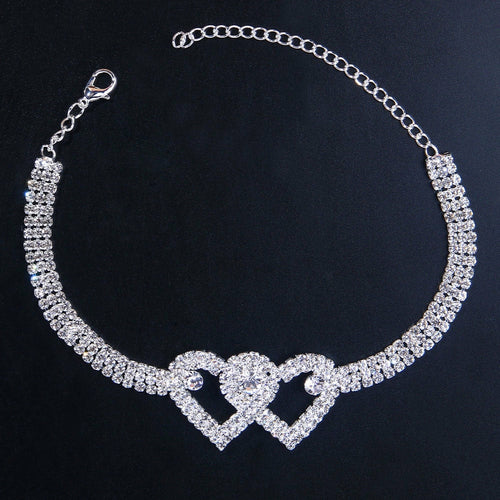 Double Heart Beach Anklet Bracelet for Women