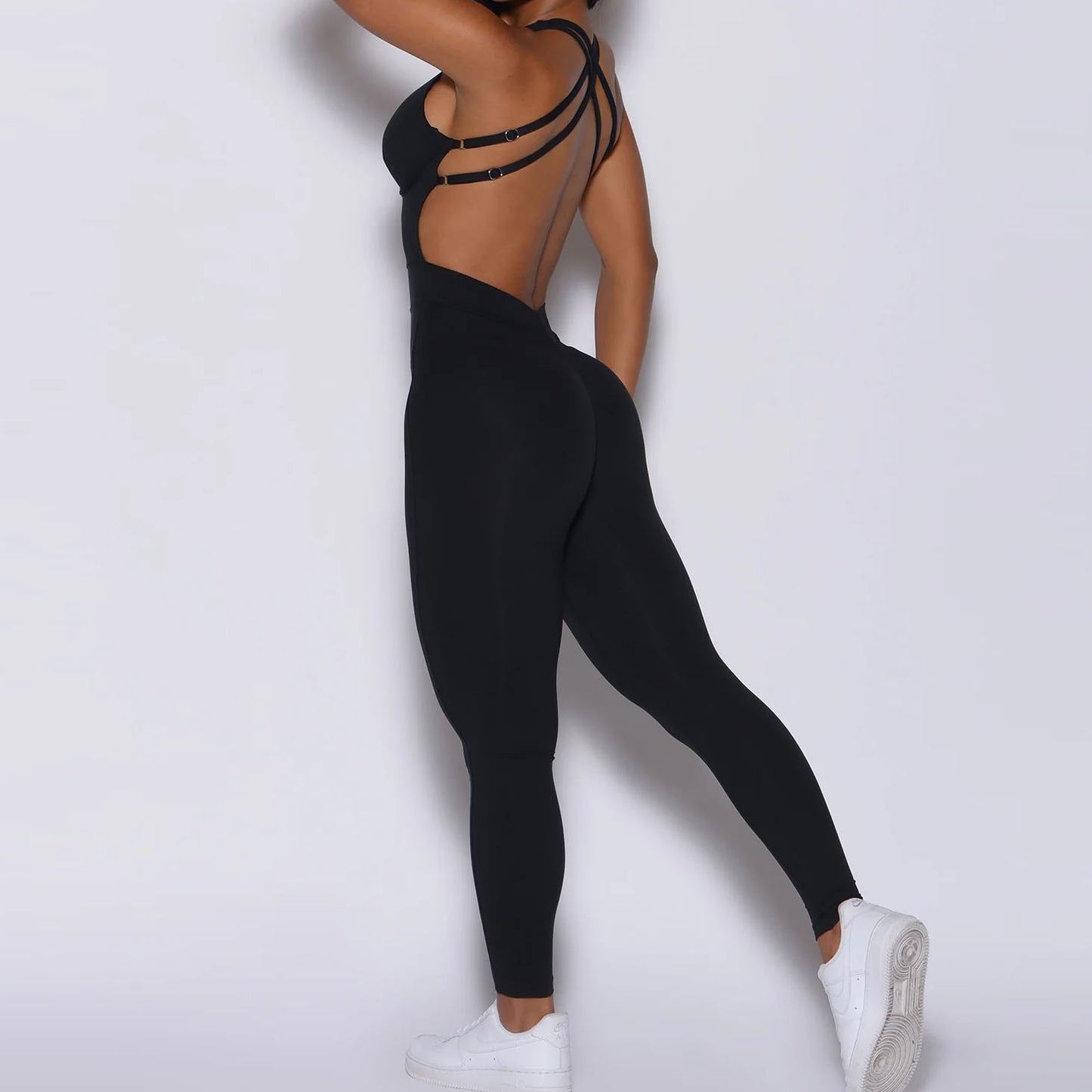 Cross Adjustable Shoulder Strap Yoga Jumpsuit