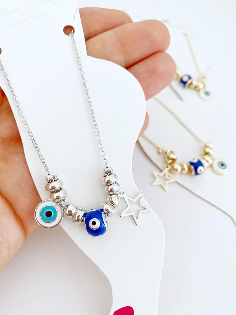 Blue Evil Eye Anklet, Ankle Bracelet, Evil Eye Jewelry, Evil Eye Ankle