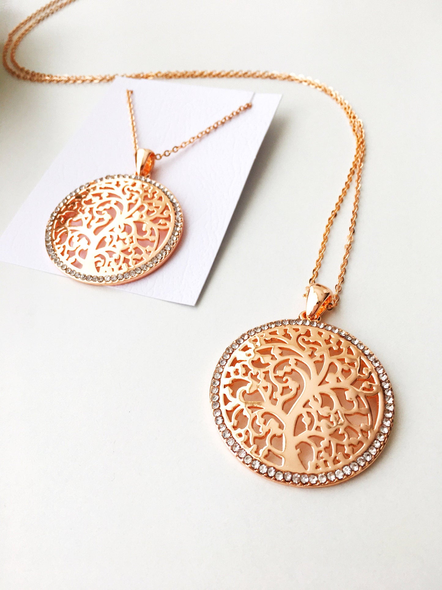 Tree of Life Necklace, family tree necklace, rose gold necklace