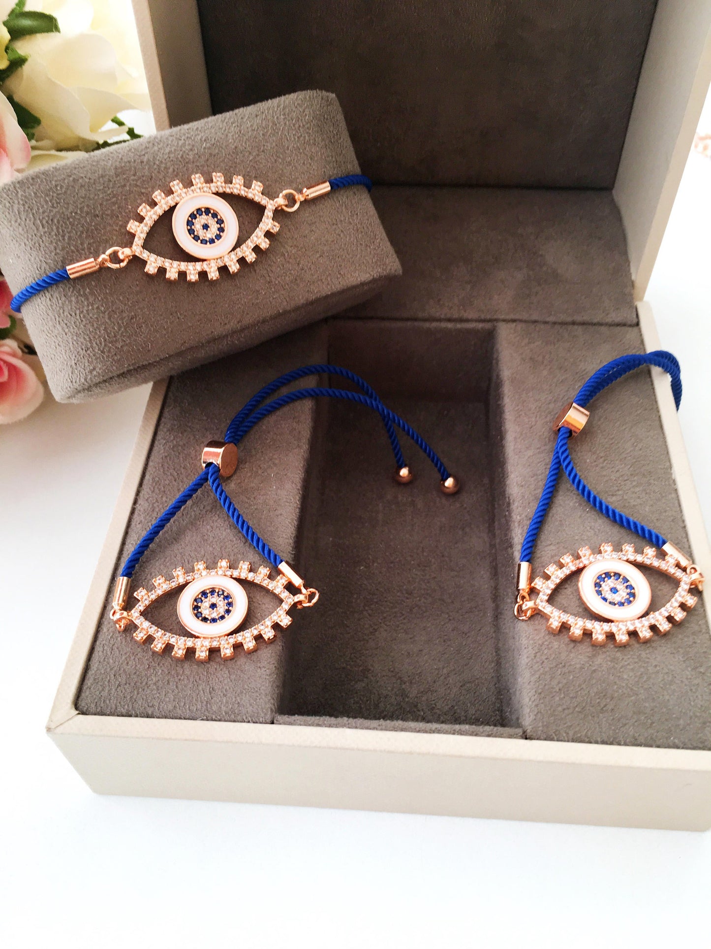 Evil Eye Bracelet, Adjustable String Bracelet