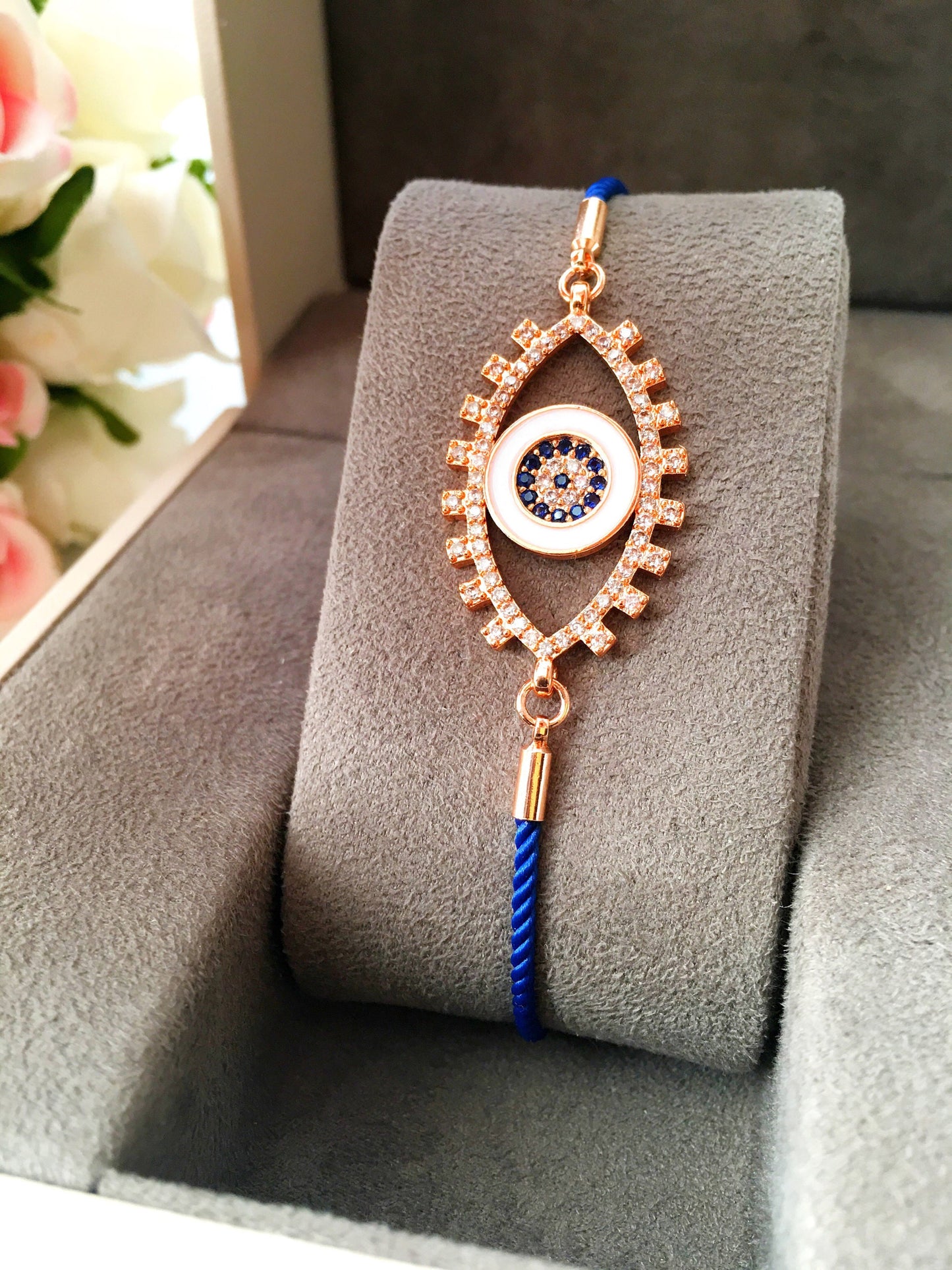 Evil Eye Bracelet, Adjustable String Bracelet