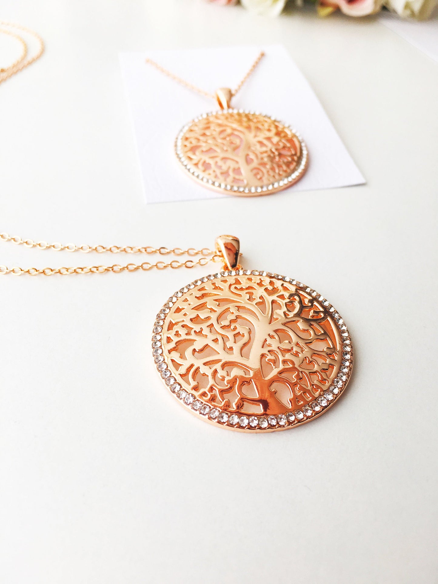 Tree of Life Necklace, family tree necklace, rose gold necklace