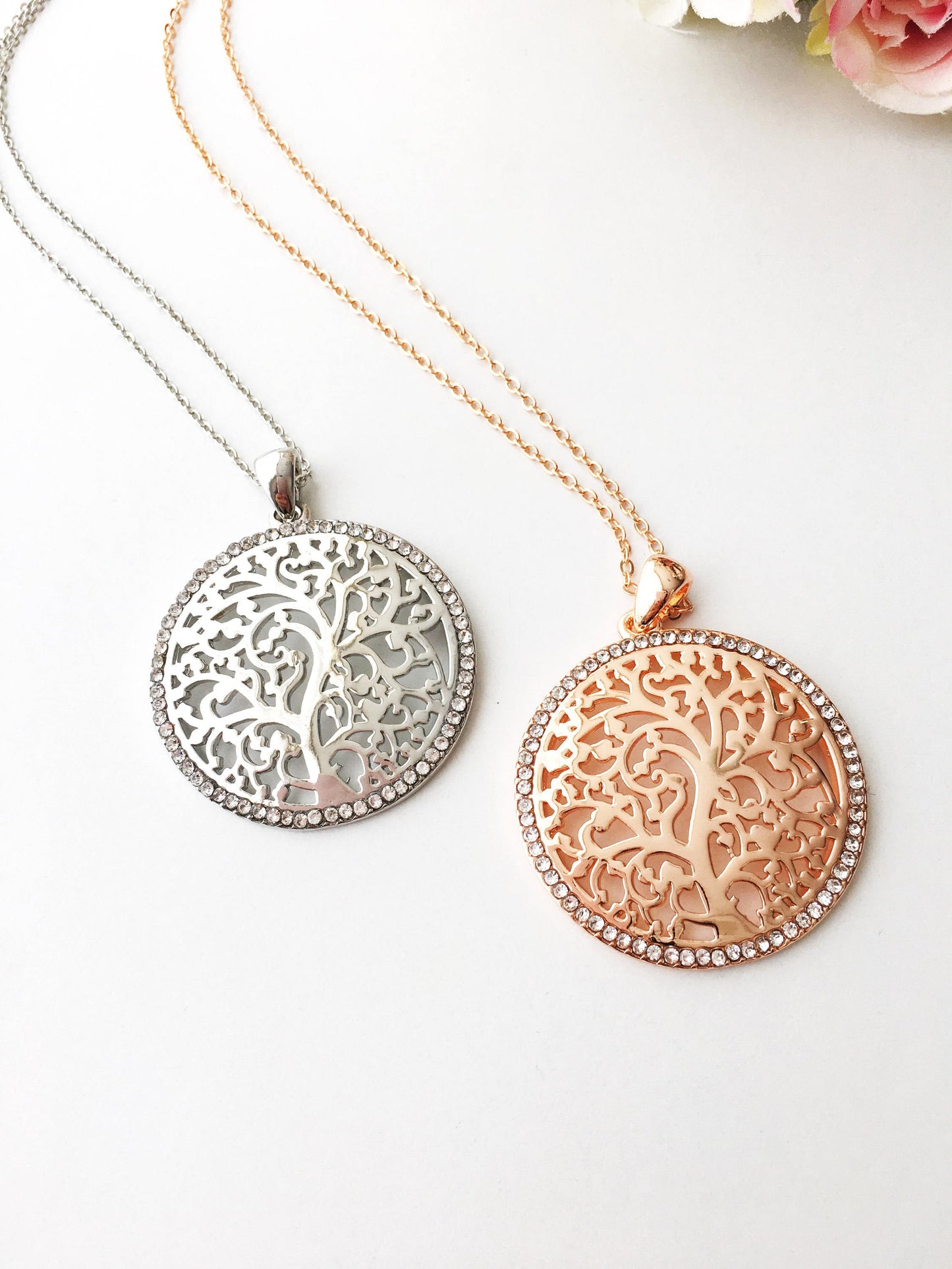 Tree of Life Necklace, family tree necklace, rose gold necklace