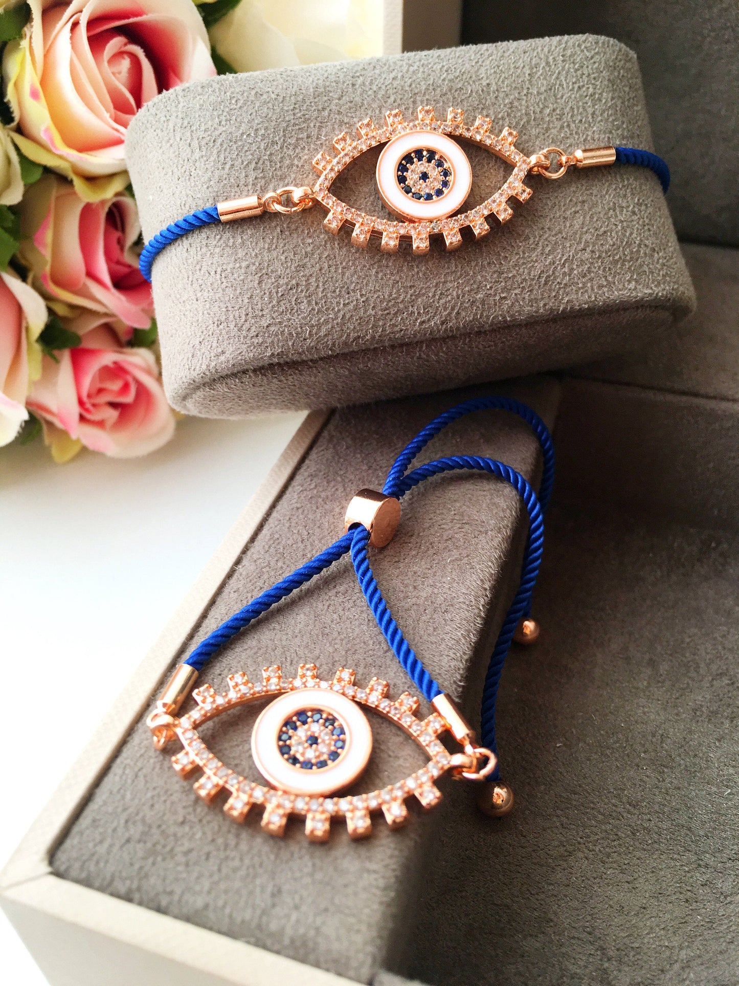 Evil Eye Bracelet, Adjustable String Bracelet