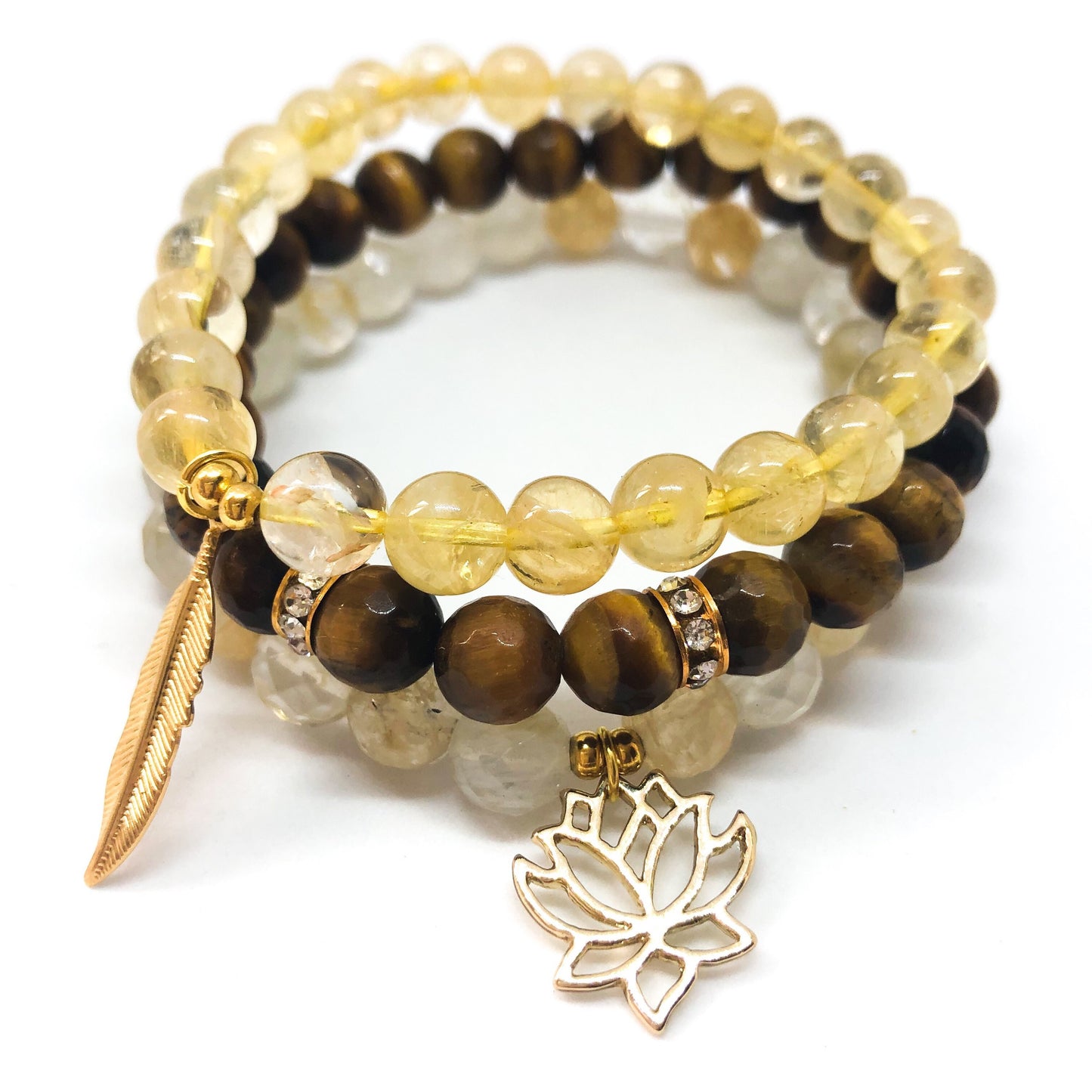 Divine Goddess Solar Plexus Chakra Bracelet Stack